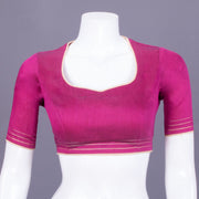 Magenta Handcrafted Silk Cotton Blouse 10069783 - Avishya