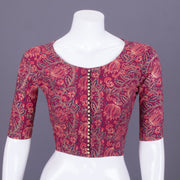 Maroon Handblock Printed Cotton Blouse 10069791 - Avishya