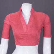 Peach Handcrafted Silk Cotton Blouse 10069793 - Avishya