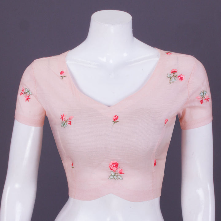 Pink Embroidered Cotton Blouse 10069799 - Avishya