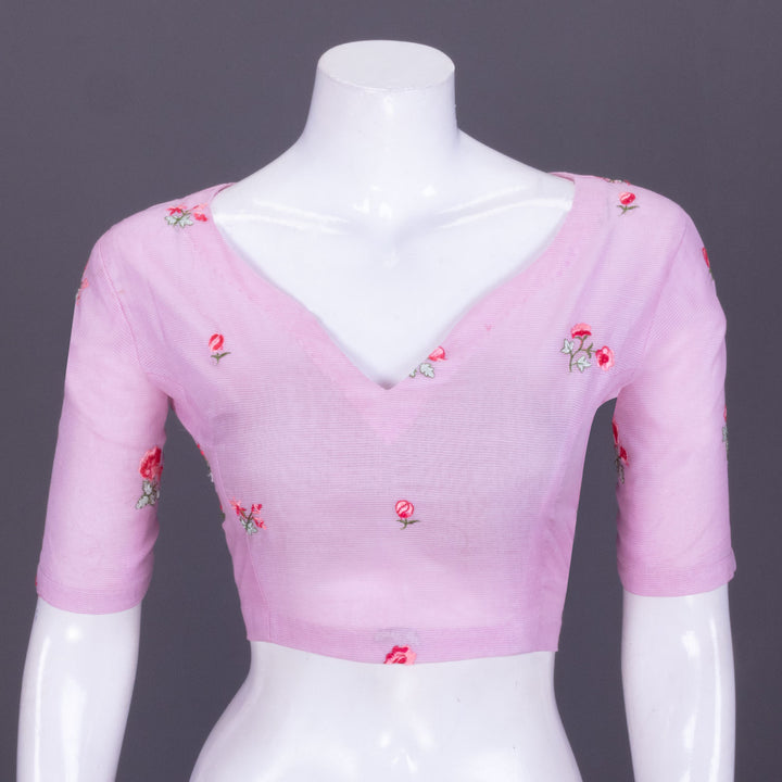 Pink Embroidered Cotton Blouse 10069800 - Avishya
