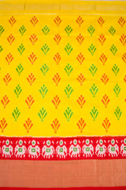 Universal Size Yellow Ikat Pattu Pavadai Material 10069827