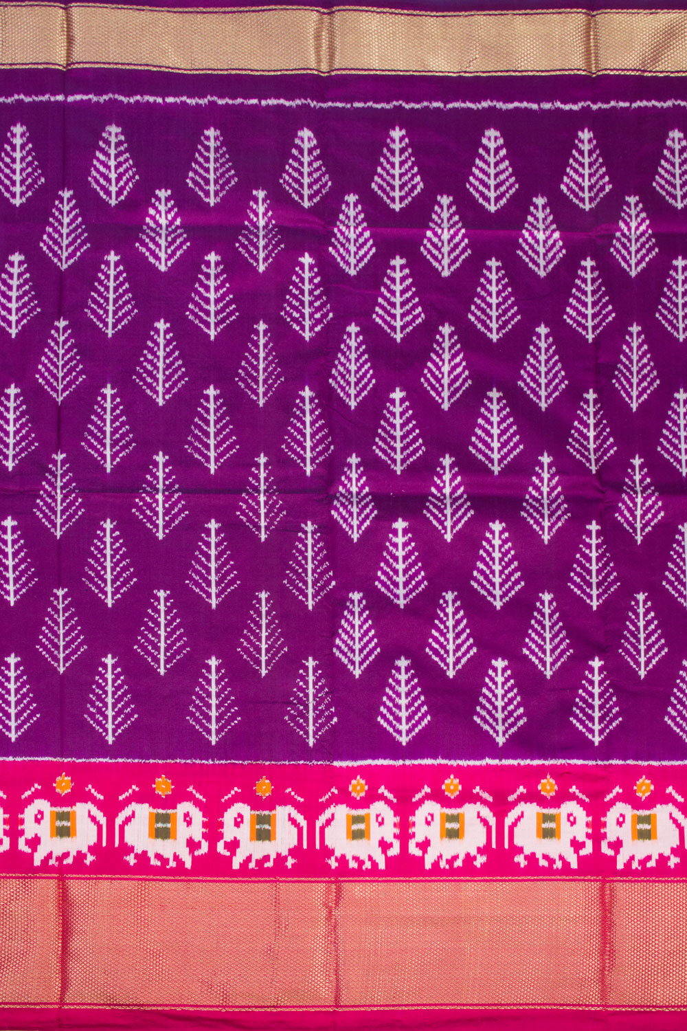 Universal Size Violet Ikat Pattu Pavadai Material 10069829