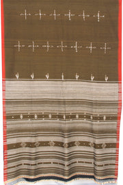 Green Handloom Bhujodi Tussar Cotton Saree 10069840 - Avishya