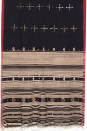 Black Handloom Bhujodi Tussar Cotton Saree 10069842 - Avishya