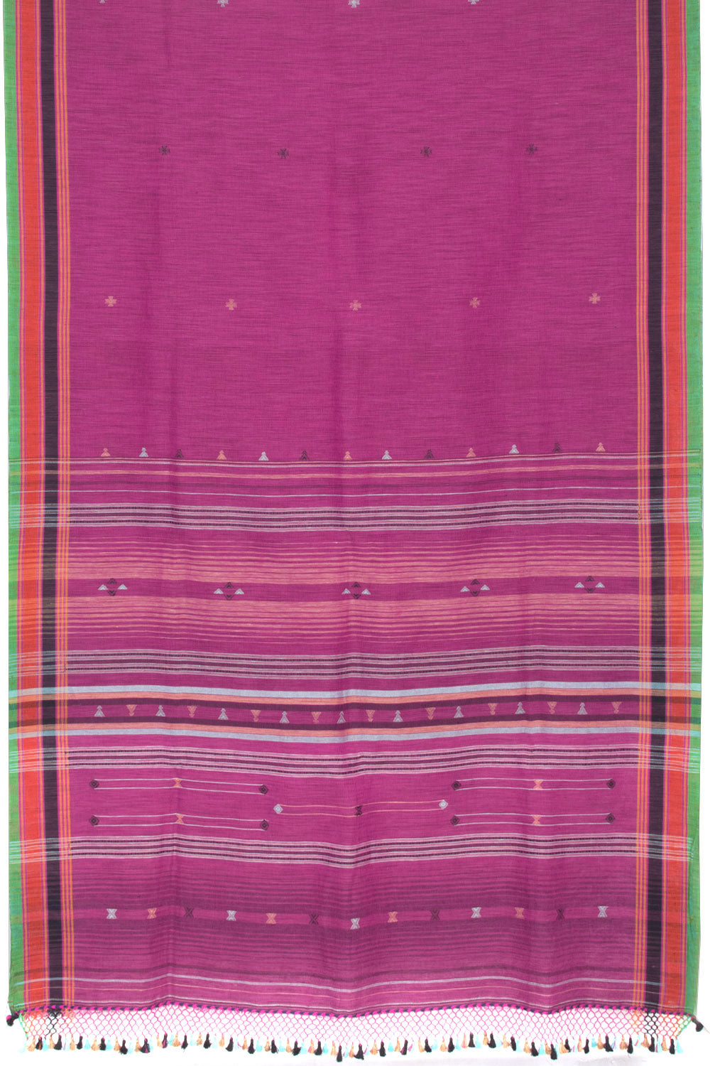 Magenta Handloom Bhujodi Linen Saree 10069847 - Avishya