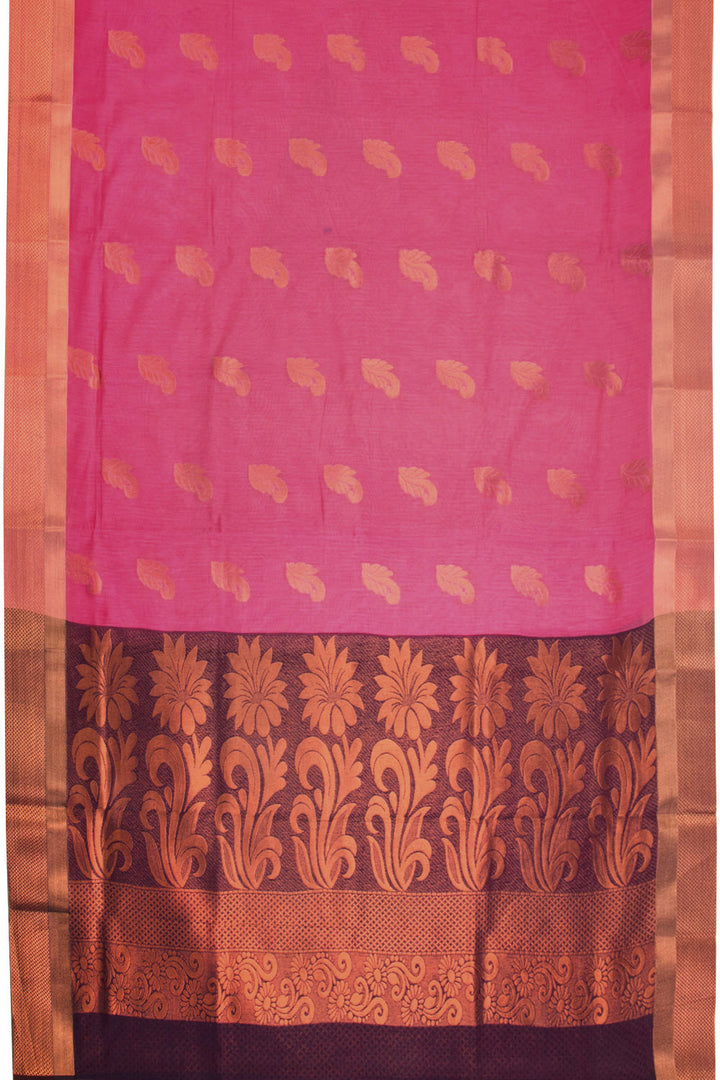 Pink South Silk Cotton Saree 10069865 - Avishya
