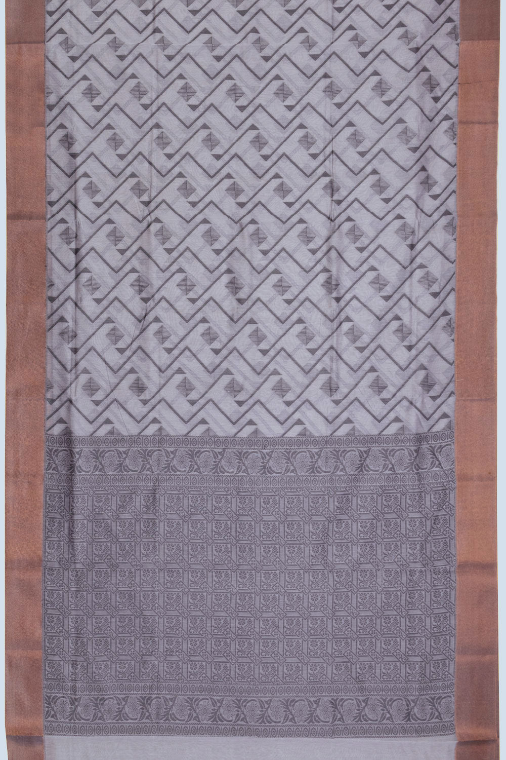Grey South Silk Cotton Saree 10069877 - Avishya