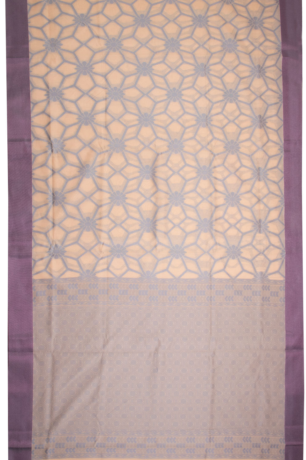 Beige South Silk Cotton Saree 10069881 - Avishya