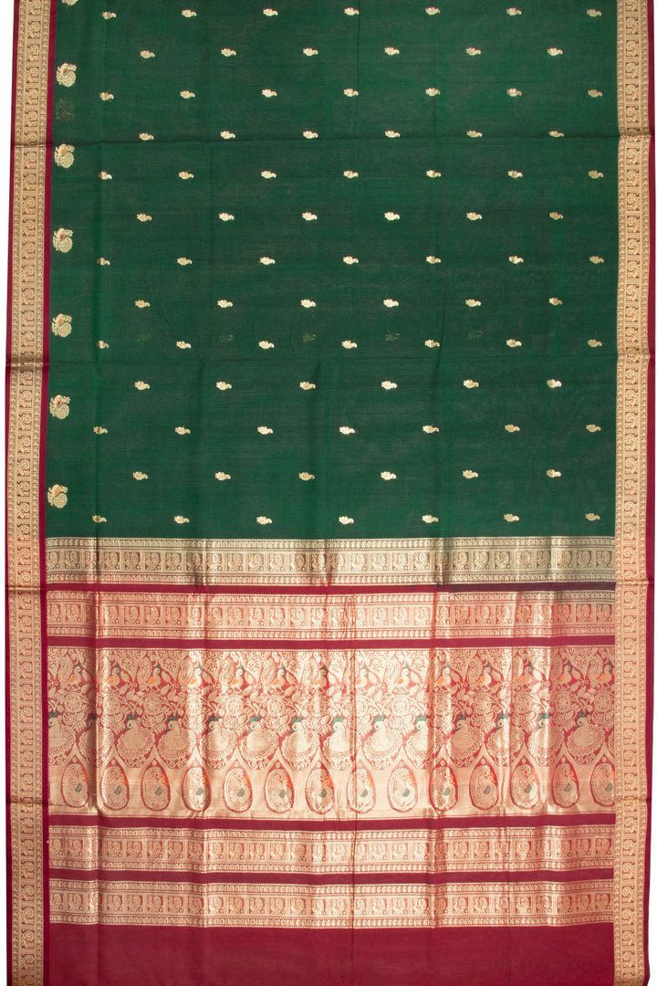 Green Madurai Silk Cotton Saree 10069890 - Avishya