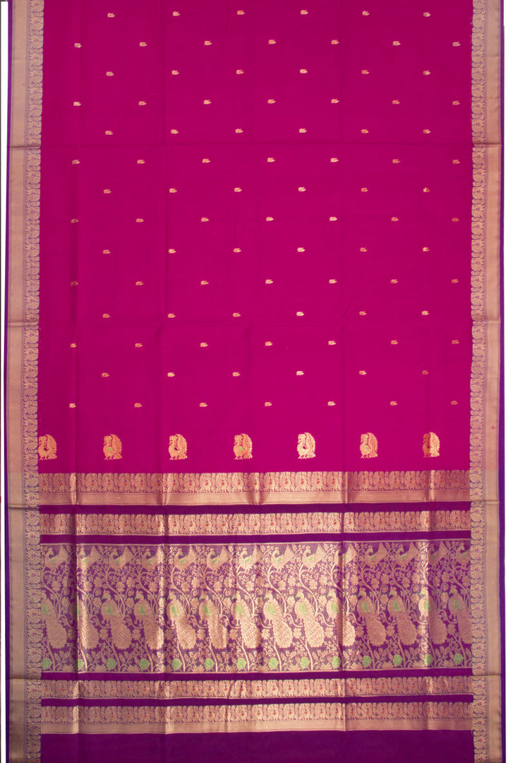 Magenta Madurai Silk Cotton Saree 10069893 - Avishya