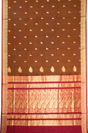 Brown Madurai Silk Cotton Saree 10069895 - Avishya
