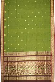 Green Madurai Silk Cotton Saree 10069900 - Avishya