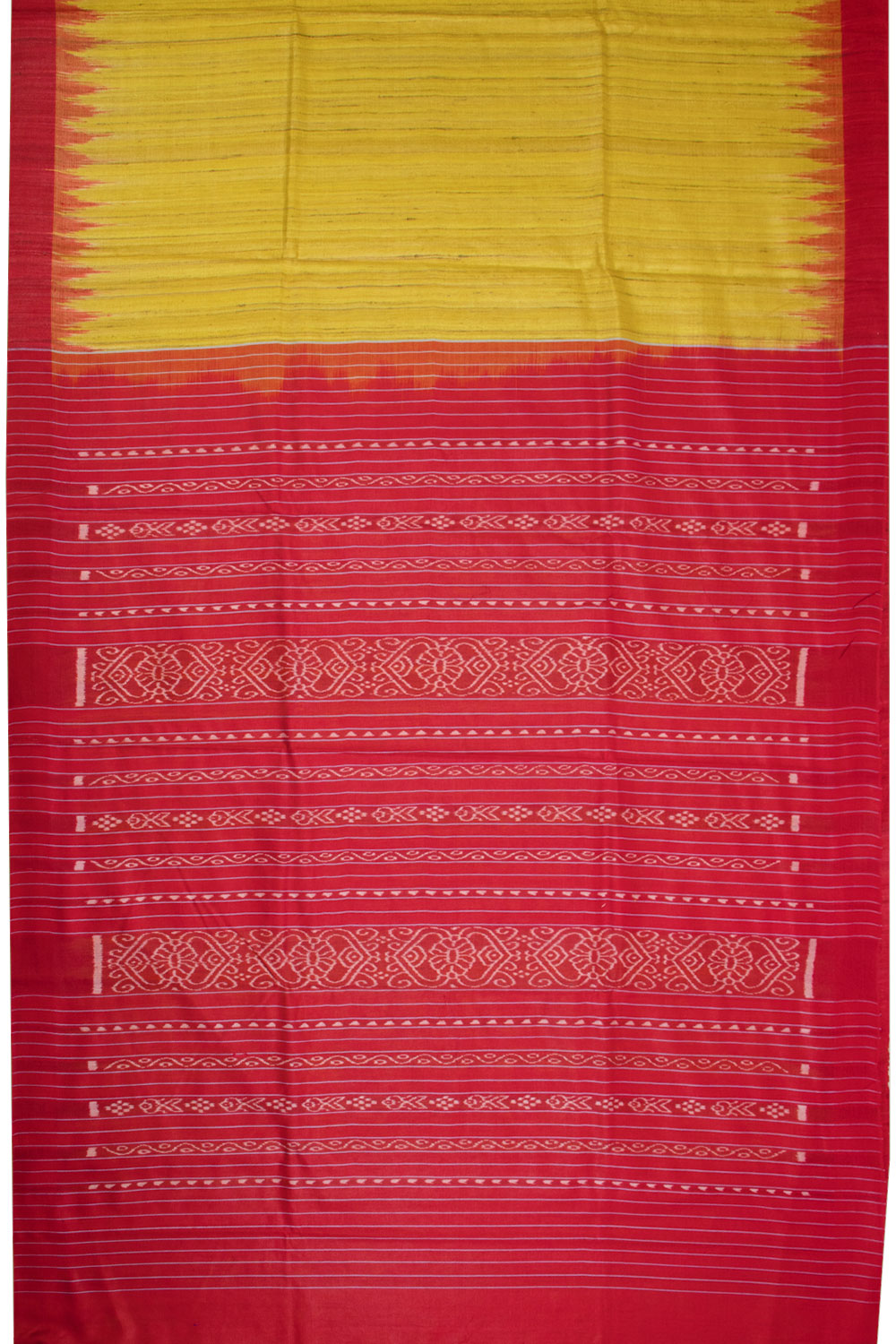 Corn Yellow Gopalpur Tussar Silk Saree with Ikat pallu 10069907 - Avishya