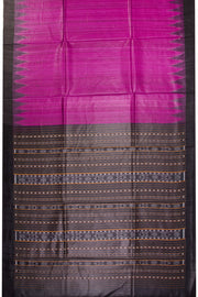 Magenta Gopalpur Tussar Silk Saree with Ikat pallu 10069909 - Avishya