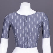 Grey Handcrafted Ikat Cotton Blouse Without Lining 10069942 - Avishya