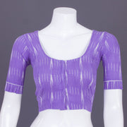 Lavender Handcrafted Ikat Cotton Blouse Without Lining 10069965 - Avishya