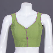 Green Aari Embroidered Mangalgiri Cotton Blouse 10069976 - Avishya