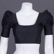 Black Handcrafted Raw Silk Blouse 10069979 - Avishya