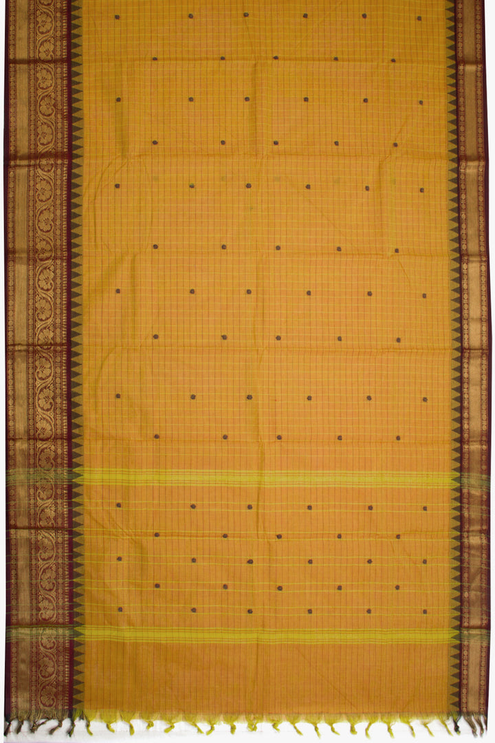 Yellow Handloom Chettinad Cotton Saree 10069991 - Avishya