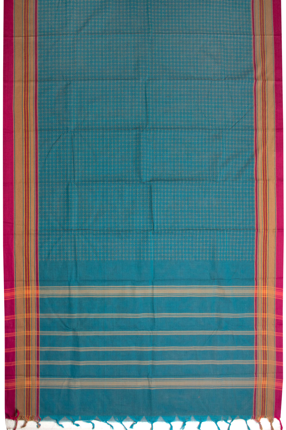 Blue Handloom Chettinad Cotton Saree 10069995 - Avishya