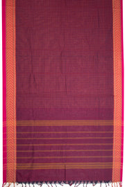 Maroon Handloom Chettinad Cotton Saree 10069996 - Avishya
