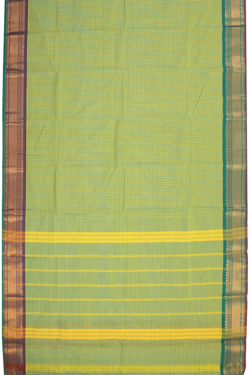 Pear Green Handloom Chettinad Cotton Saree 10070033 - Avishya