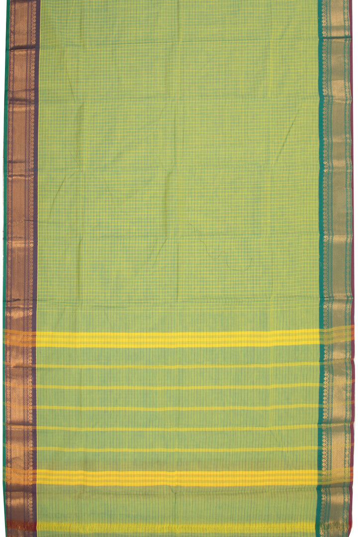 Pear Green Handloom Chettinad Cotton Saree 10070033 - Avishya