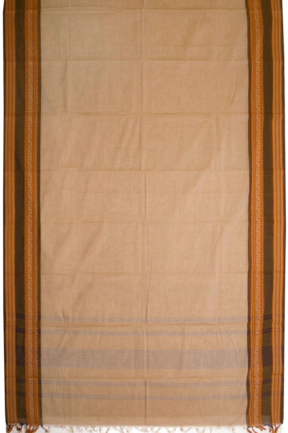 Beige Handloom Chettinad Cotton Saree 10070061 - Avishya