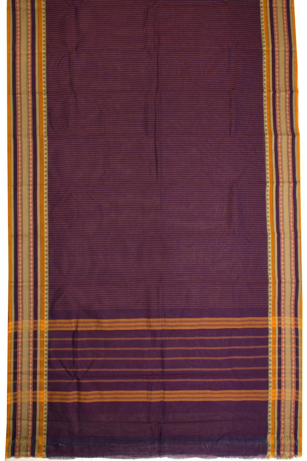 Blue Handloom Chettinad Cotton Saree Without Blouse 10070066 - Avishya