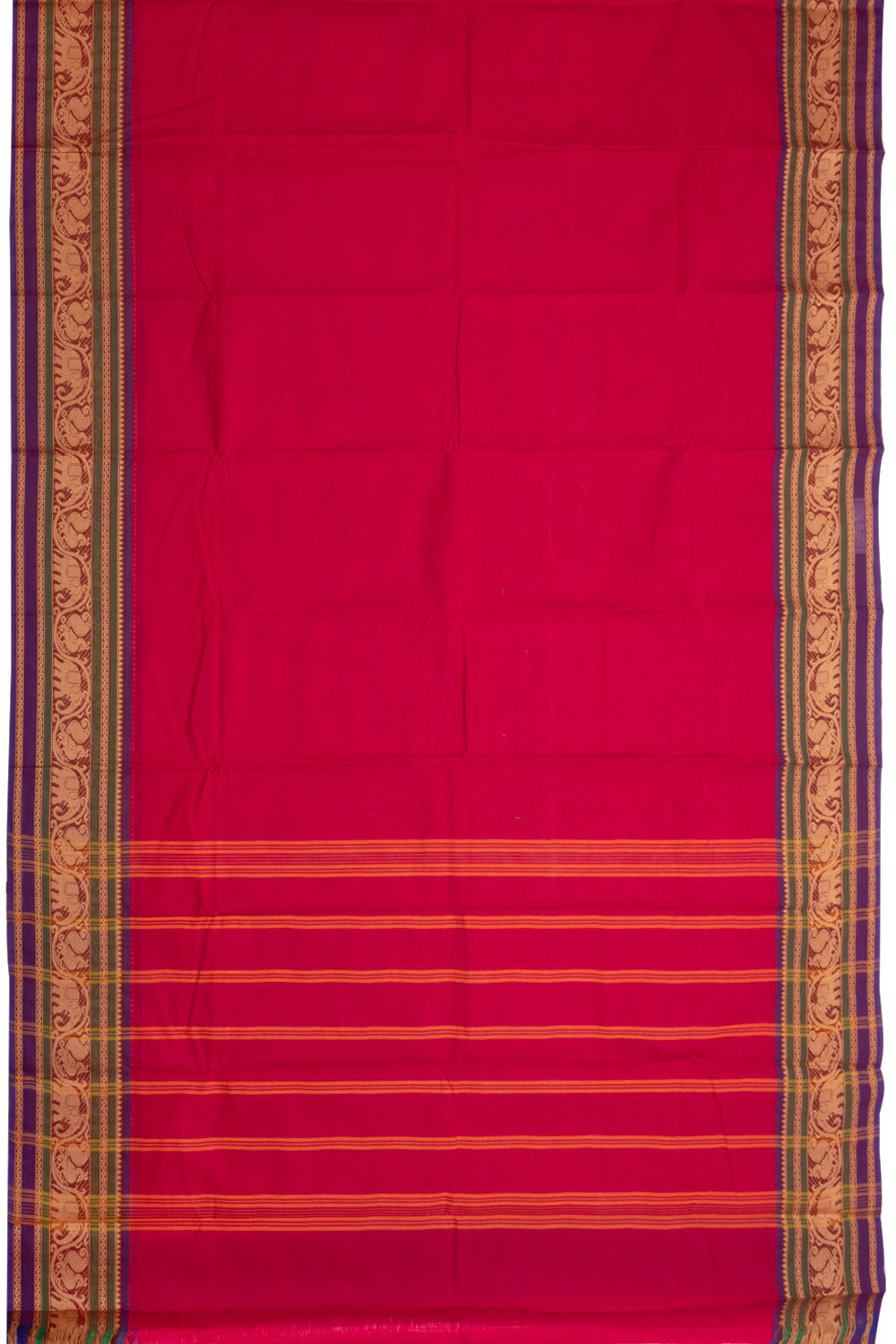 Magenta Handloom Chettinad Cotton Saree 10070077 - Avishya