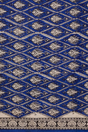 Blue 3-Piece Mulmul Cotton Salwar Suit Material With Kota Dupatta 10070087