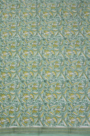 Green 3-Piece Mulmul Cotton Salwar Suit Material With Kota Dupatta 10070094