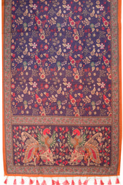 Blue Kalamkari Print Malai Cotton Saree