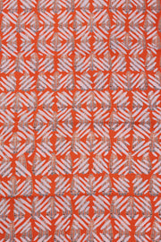 Red Ajrakh Printed Cutwork Applique Embroidered Cotton 3 Piece Salwar Suit Material