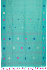 Tiffany Blue Bengal Phulia Silk Cotton Saree With Sequin Embellished Pallu 10070195
