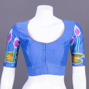 Blue Batik Handpainted Cotton Blouse-Avishya