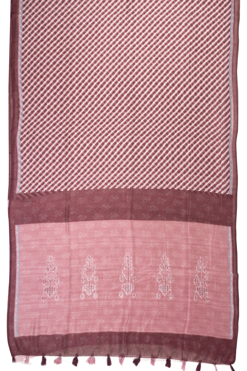 Maroon Digital Printed Linen Saree 10070287 - Avishya