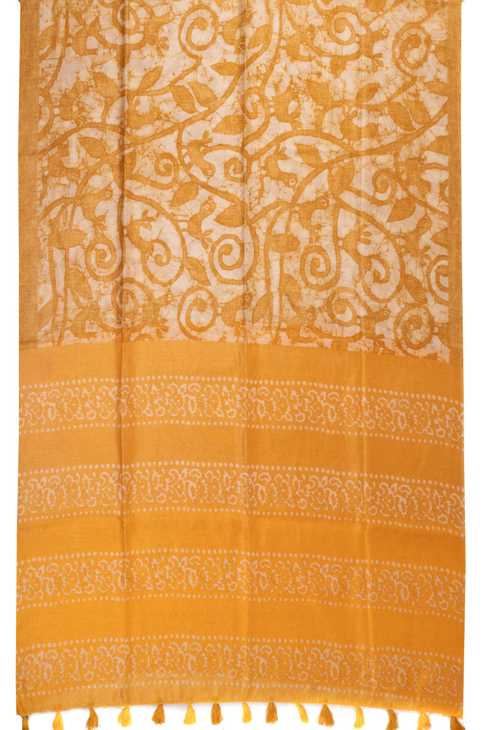 Cyber Yellow Digital Printed Linen Saree 10070288 - Avishya