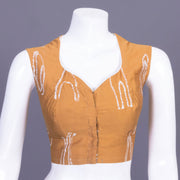 Medallion Yellow Batik Hand painted Cotton Blouse 