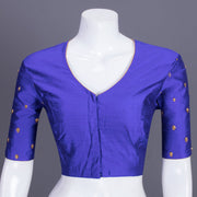 Blue Aari Embroidered Tussar Silk Blouse 10077723