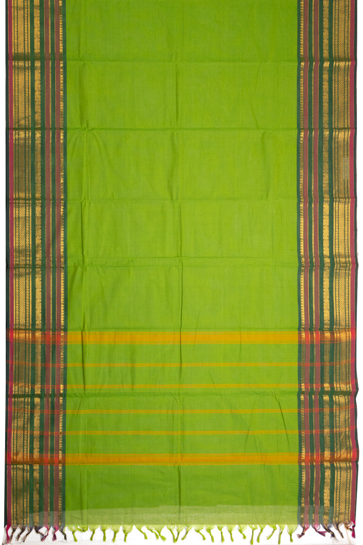 Parrot Green Handloom Chettinad Cotton Saree 10070055- Avishya