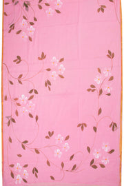 Pink Hand Painted Chiffon Saree 10070958