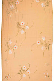 Coral Orange Hand Painted Chiffon Saree 10070970