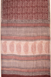 Deep Maroon Bagh Printed Silk Cotton Saree 10071010 - Avishya