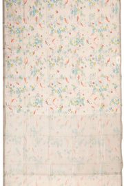 White Handloom Printed Chanderi Saree 10071042