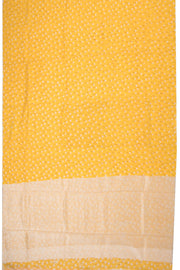 Yellow Handloom Printed Chanderi Silk Cotton Saree