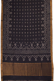 Black Bandhani Mangalgiri Cotton Saree 10071102