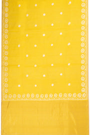 Yellow Embroidered  Chanderi Silk Cotton Saree with Tissue Pallu 
