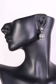 Oxidised Floral Earring With Pearls 10071298